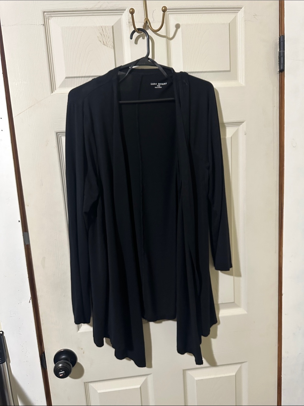 Lane Bryant Black Open-Front Draped Cardigan
